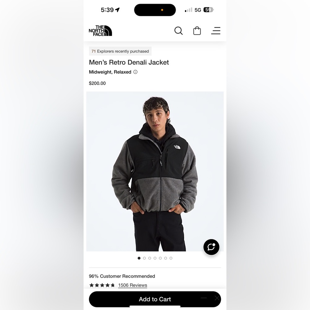 Men’s retro Denali north face jacket